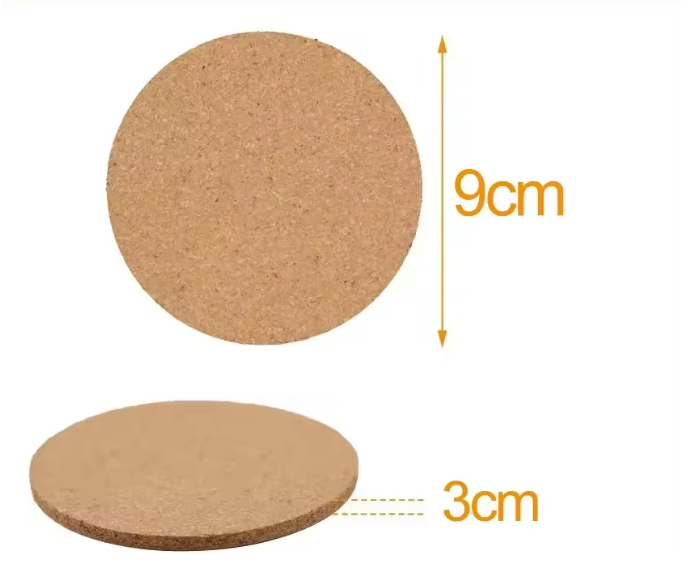 Set Kurken Onderzetters – Rond & Vierkant, Warmtebestendig en Antislip