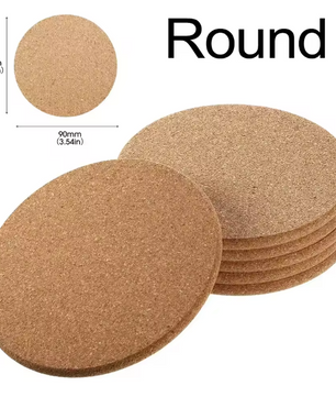 Set Kurken Onderzetters – Rond & Vierkant, Warmtebestendig en Antislip