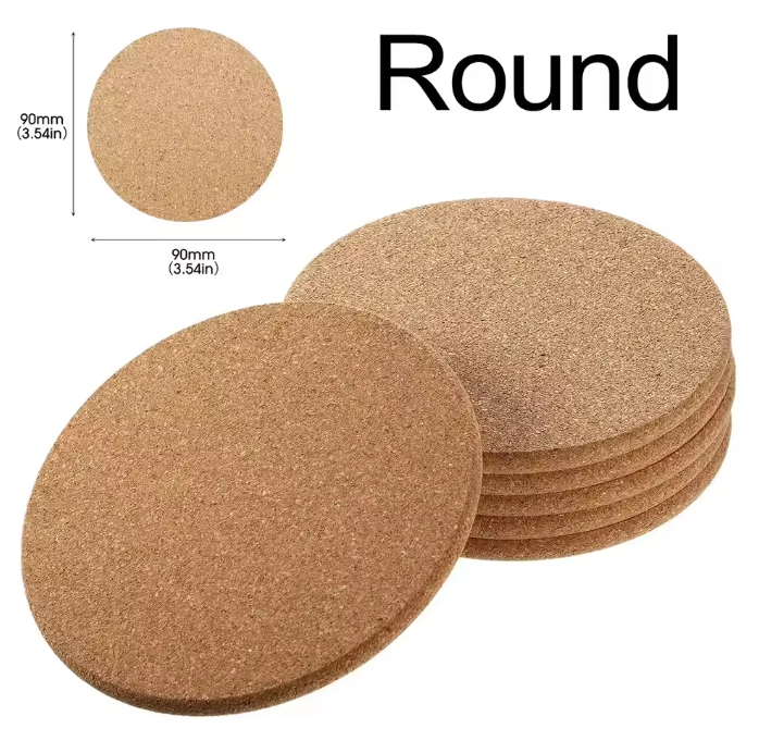 Set Kurken Onderzetters – Rond & Vierkant, Warmtebestendig en Antislip