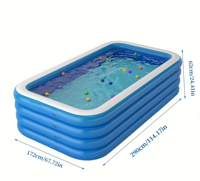 Opblaasbaar Familiezwembad – 4 Ringen, Dik Bodem & Ruim Design