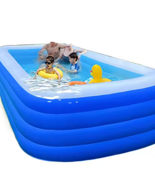 Opblaasbaar Familiezwembad – 4 Ringen, Dik Bodem & Ruim Design