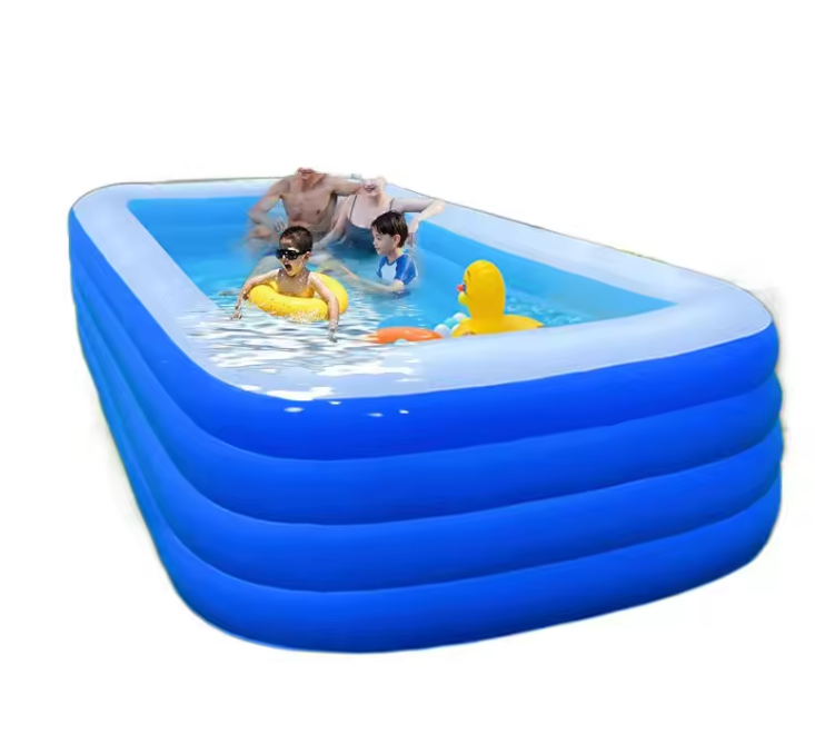 Opblaasbaar Familiezwembad – 4 Ringen, Dik Bodem & Ruim Design