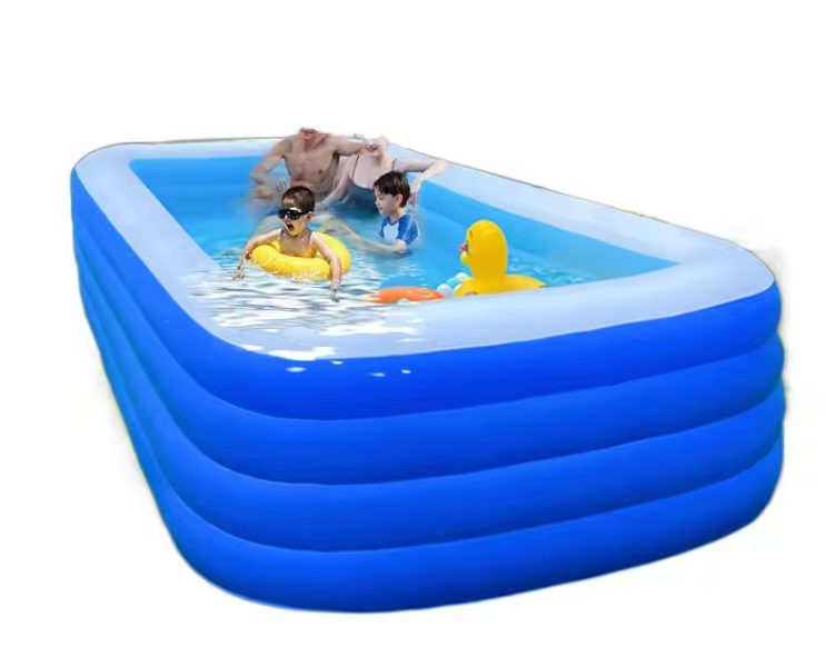 Opblaasbaar Familiezwembad – 4 Ringen, Dik Bodem & Ruim Design