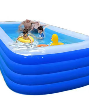 Opblaasbaar Familiezwembad – 4 Ringen, Dik Bodem & Ruim Design