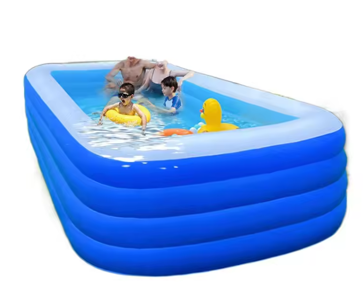 Opblaasbaar Familiezwembad – 4 Ringen, Dik Bodem & Ruim Design