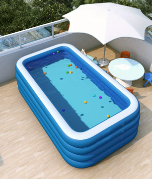 Opblaasbaar Familiezwembad – 4 Ringen, Dik Bodem & Ruim Design