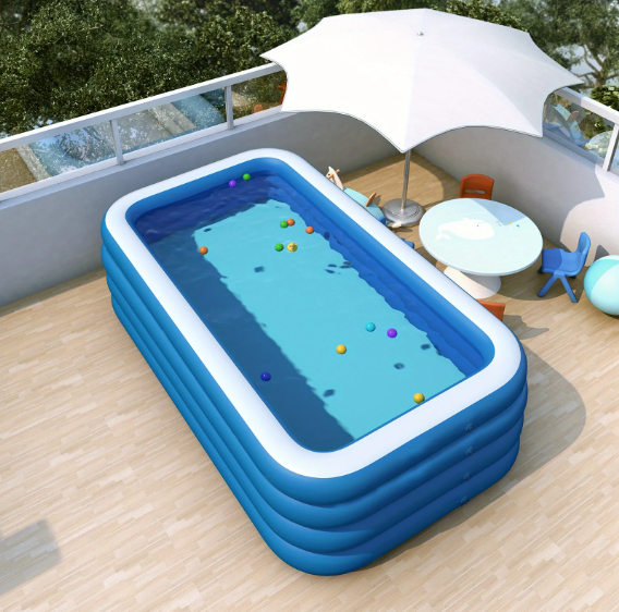 Opblaasbaar Familiezwembad – 4 Ringen, Dik Bodem & Ruim Design