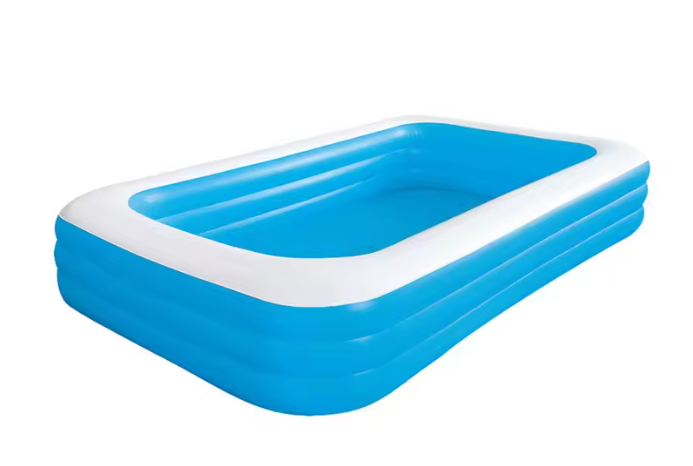 Opblaasbaar Familiezwembad – Groot Rechthoekig PVC Design, Comfortabel & Duurzaam