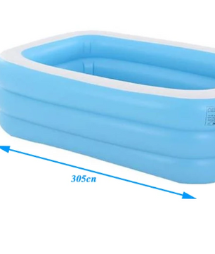 Opblaasbaar Familiezwembad – Groot Rechthoekig PVC Design, Comfortabel & Duurzaam