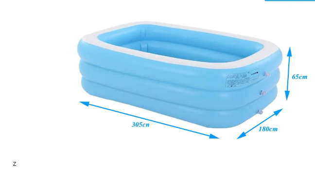 Opblaasbaar Familiezwembad – Groot Rechthoekig PVC Design, Comfortabel & Duurzaam