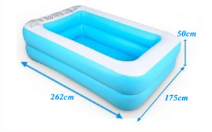 Opblaasbaar Familiezwembad – Groot Rechthoekig PVC Design, Comfortabel & Duurzaam