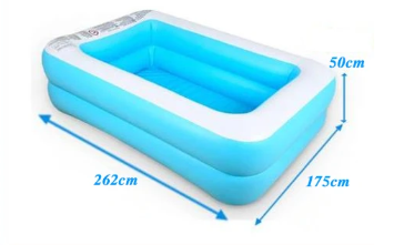 Opblaasbaar Familiezwembad – Groot Rechthoekig PVC Design, Comfortabel & Duurzaam