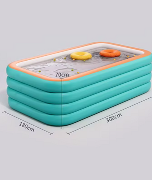 Opblaasbaar Familiezwembad – Groot PVC Rechthoekig Design, Duurzaam & Comfortabel