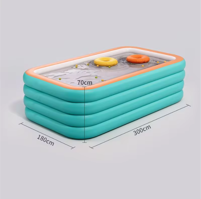 Opblaasbaar Familiezwembad – Groot PVC Rechthoekig Design, Duurzaam & Comfortabel