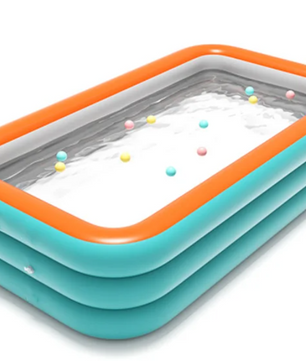 Opblaasbaar Familiezwembad – Groot PVC Rechthoekig Design, Duurzaam & Comfortabel