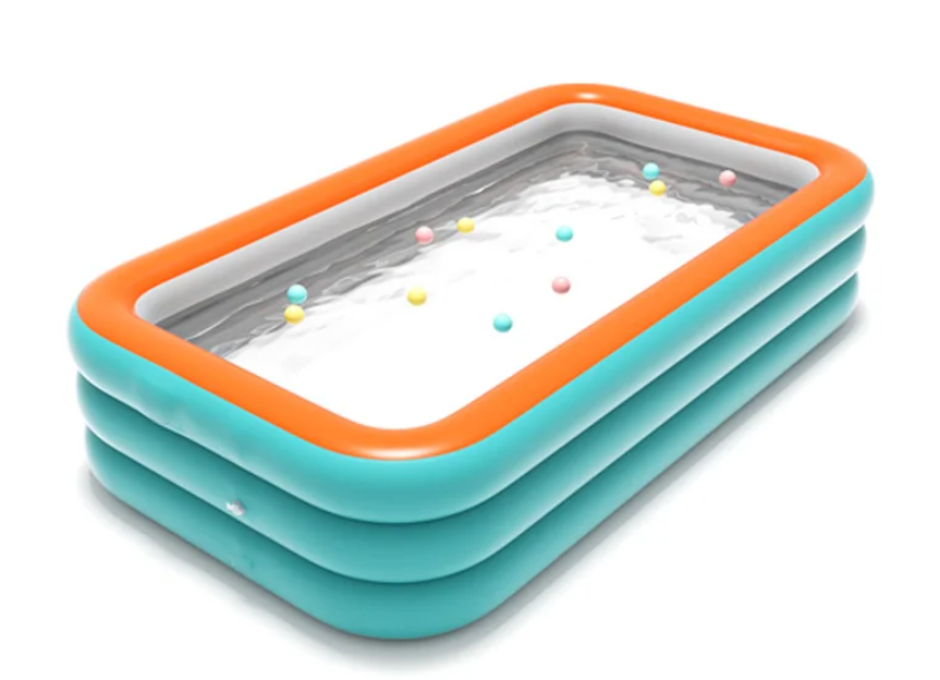 Opblaasbaar Familiezwembad – Groot PVC Rechthoekig Design, Duurzaam & Comfortabel