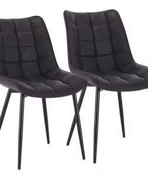 Set van 2 Eetkamerstoelen – Kunstleer Zitting & Metalen Poten, Ergonomisch en Duurzaam