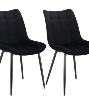 Set van 2 Eetkamerstoelen – Kunstleer Zitting & Metalen Poten, Ergonomisch en Duurzaam