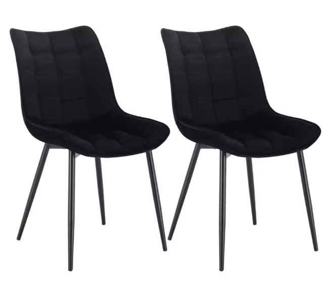 Set van 2 Eetkamerstoelen – Kunstleer Zitting & Metalen Poten, Ergonomisch en Duurzaam