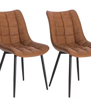 Set van 2 Eetkamerstoelen – Kunstleer Zitting & Metalen Poten, Ergonomisch en Duurzaam