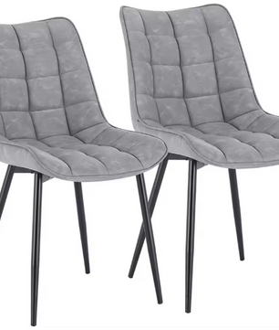 Set van 2 Eetkamerstoelen – Kunstleer Zitting & Metalen Poten, Ergonomisch en Duurzaam