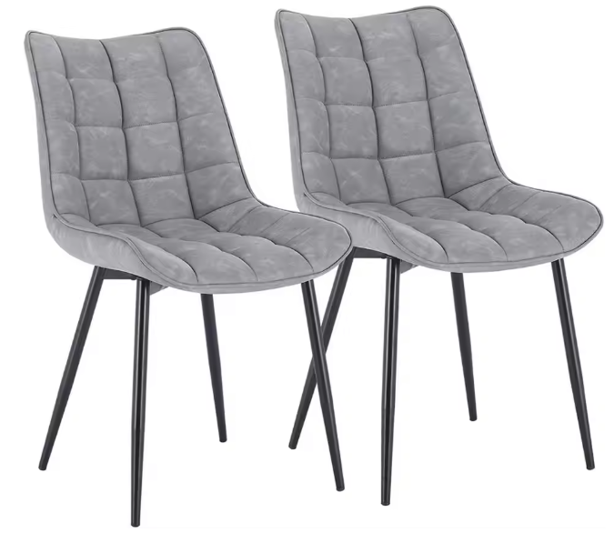 Set van 2 Eetkamerstoelen – Kunstleer Zitting & Metalen Poten, Ergonomisch en Duurzaam