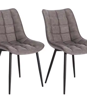 Set van 2 Eetkamerstoelen – Kunstleer Zitting & Metalen Poten, Ergonomisch en Duurzaam