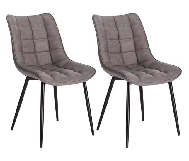 Set van 2 Eetkamerstoelen – Kunstleer Zitting & Metalen Poten, Ergonomisch en Duurzaam
