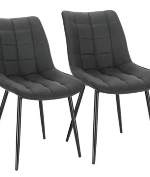 Set van 2 Eetkamerstoelen – Kunstleer Zitting & Metalen Poten, Ergonomisch en Duurzaam