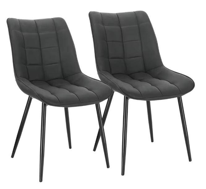 Set van 2 Eetkamerstoelen – Kunstleer Zitting & Metalen Poten, Ergonomisch en Duurzaam