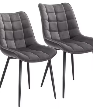 Set van 2 Eetkamerstoelen – Kunstleer Zitting & Metalen Poten, Ergonomisch en Duurzaam