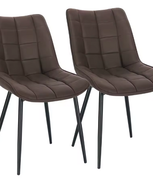 Set van 2 Eetkamerstoelen – Kunstleer Zitting & Metalen Poten, Ergonomisch en Duurzaam