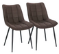 Set van 2 Eetkamerstoelen – Kunstleer Zitting & Metalen Poten, Ergonomisch en Duurzaam