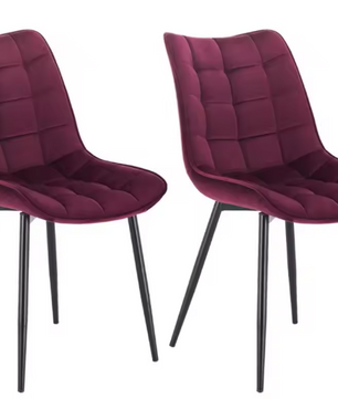 Set van 2 Eetkamerstoelen – Kunstleer Zitting & Metalen Poten, Ergonomisch en Duurzaam