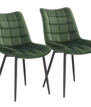 Set van 2 Eetkamerstoelen – Kunstleer Zitting & Metalen Poten, Ergonomisch en Duurzaam