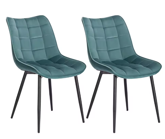 Set van 2 Eetkamerstoelen – Kunstleer Zitting & Metalen Poten, Ergonomisch en Duurzaam