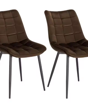 Set van 2 Eetkamerstoelen – Kunstleer Zitting & Metalen Poten, Ergonomisch en Duurzaam