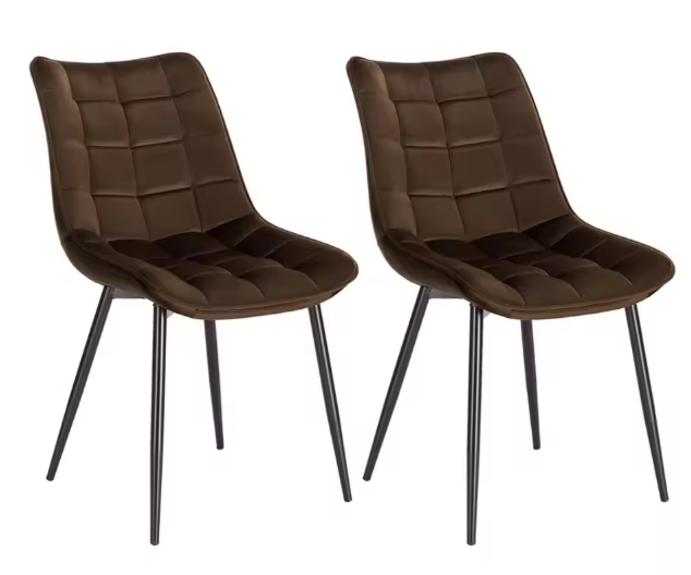 Set van 2 Eetkamerstoelen – Kunstleer Zitting & Metalen Poten, Ergonomisch en Duurzaam