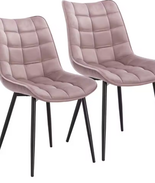 Set van 2 Eetkamerstoelen – Kunstleer Zitting & Metalen Poten, Ergonomisch en Duurzaam