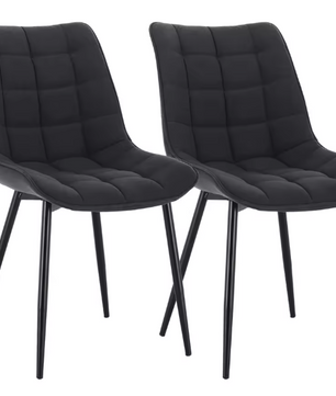 Set van 2 Eetkamerstoelen – Kunstleer Zitting & Metalen Poten, Ergonomisch en Duurzaam
