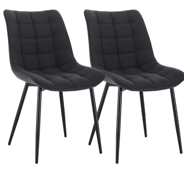 Set van 2 Eetkamerstoelen – Kunstleer Zitting & Metalen Poten, Ergonomisch en Duurzaam