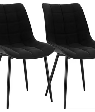 Set van 2 Eetkamerstoelen – Kunstleer Zitting & Metalen Poten, Ergonomisch en Duurzaam