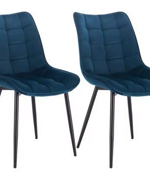 Set van 2 Eetkamerstoelen – Kunstleer Zitting & Metalen Poten, Ergonomisch en Duurzaam