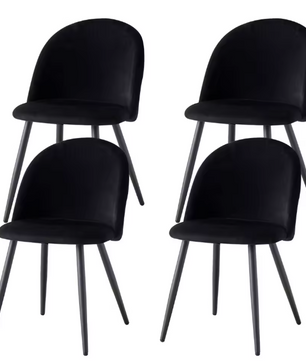 Set van 4 Fluwelen Eetkamerstoelen – Modern Design & Metalen Onderstel, Comfortabel en Stijlvol