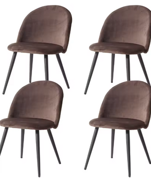 Set van 4 Fluwelen Eetkamerstoelen – Modern Design & Metalen Onderstel, Comfortabel en Stijlvol