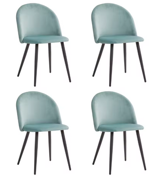 Set van 4 Fluwelen Eetkamerstoelen – Modern Design & Metalen Onderstel, Comfortabel en Stijlvol