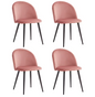 Set van 4 Fluwelen Eetkamerstoelen – Modern Design & Metalen Onderstel, Comfortabel en Stijlvol