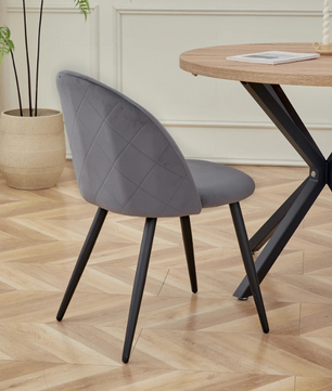 Set van 4 Fluwelen Eetkamerstoelen – Modern Design & Metalen Onderstel, Comfortabel en Stijlvol