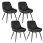 Set van 4 Scandinavische Eetkamerstoelen – Fluwelen Zitting & Metalen Poten, Ergonomisch en Stijlvol