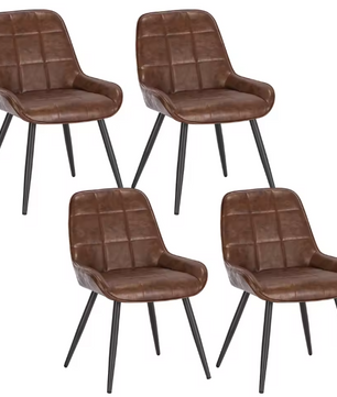 Set van 4 Scandinavische Eetkamerstoelen – Fluwelen Zitting & Metalen Poten, Ergonomisch en Stijlvol